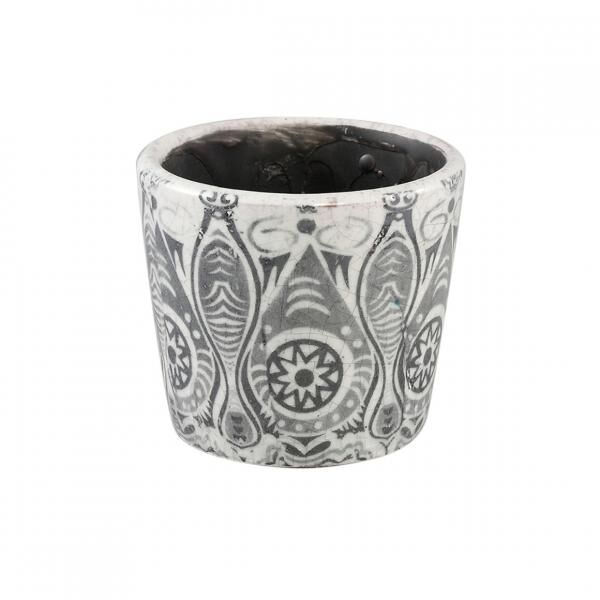 PTMD Blumentopf Beire S deco print schwarz/weiß 10 cm