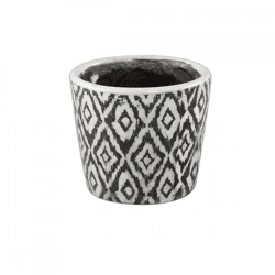 PTMD flower pot Beire S ikat print black/white 10 cm