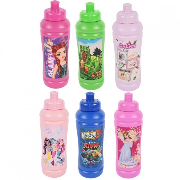Wasserflasche sport kids 450 ml 6fach sortiert