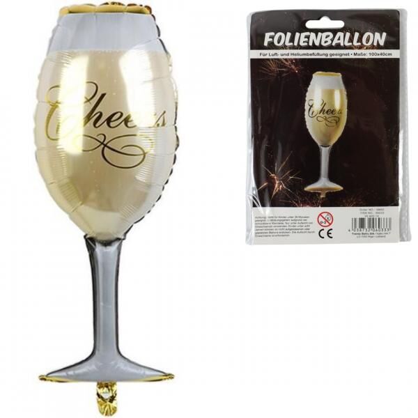 Folienballon Champagner 100 cm 2 Stück sortiert