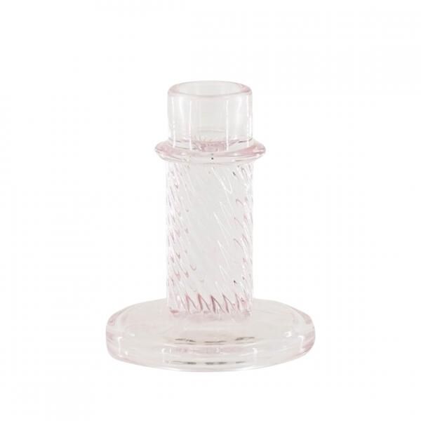 Housevitamin Kerzenleuchter Twist Glas rosa 10 cm