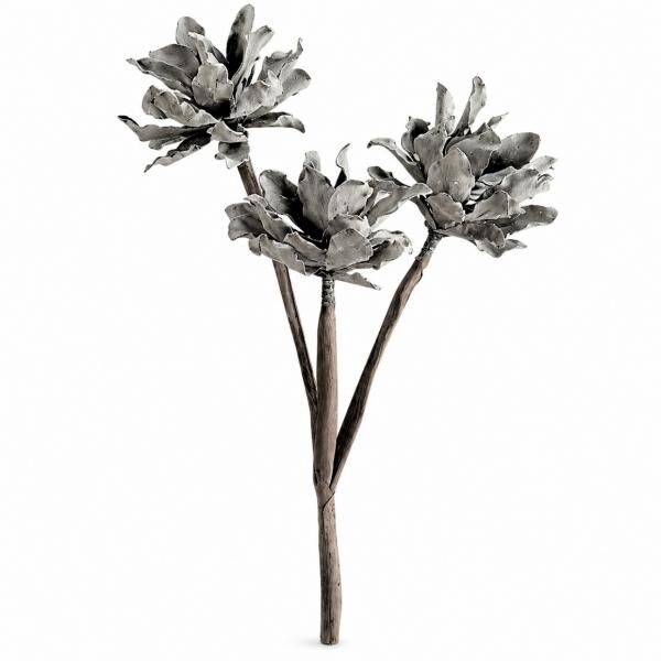 Künstliche Blume Schaum grau/braun 115 cm