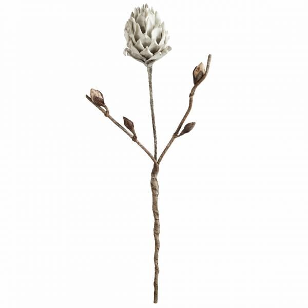 Künstliche Blume Schaum Lisa grau/weiß 122 cm