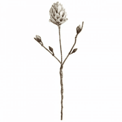 Künstliche Blume Schaum Lisa grau/weiß 122 cm