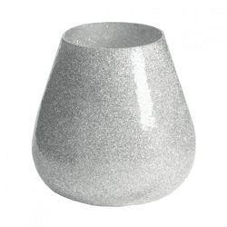 Light & Living Legoli Glitter Silver-Colored Tealight Holder, 12 cm