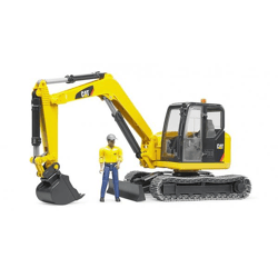 Bruder 02466 - Cat mini excavator with construction worker