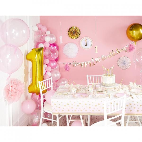 Deko-Set 1. Geburtstag Papier rosa 5-tlg.