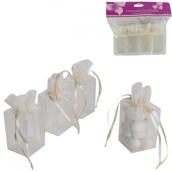 Geschenkbox weiß 8,5 cm 4er-Set