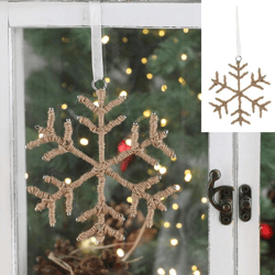 Hanger snowflake, jute, S, approx. 10cmD