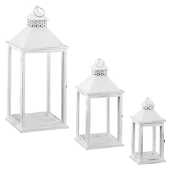 Lantern, set of 3, antique white