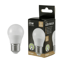LED/SMD LED bulb, bulb shape 3W, E27, 2700K, 230V