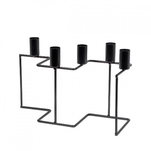 SENZA Kerzenständer Zig Zag schwarz 27 cm