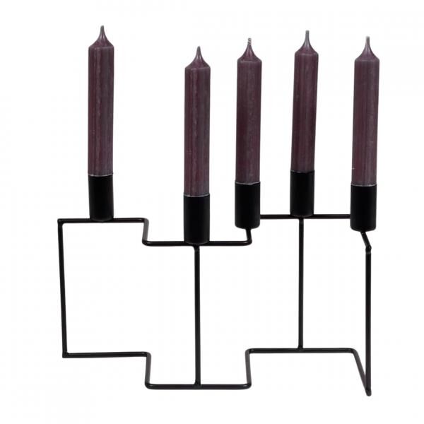 SENZA Kerzenständer Zig Zag schwarz 27 cm