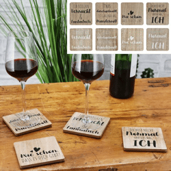 Coaster sayings, 8/s, 10x10cm
