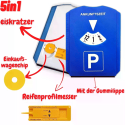 Parkscheibe 5 in1, 1 Blister