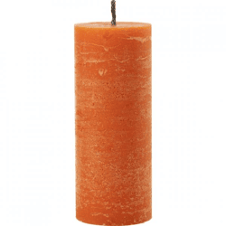 J-Line Stumpenkerze für den Außenbereich, orange, 10 x 28 cm