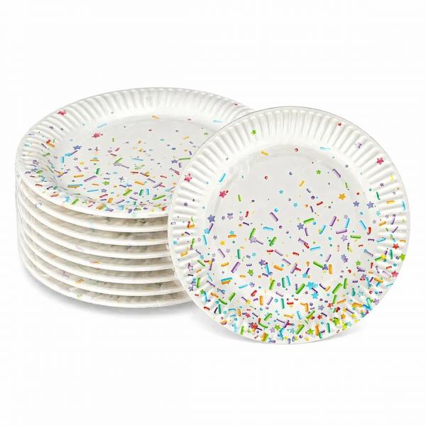 Pappteller 18 cm 10 Stück 3fach sortiert