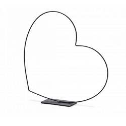 Dekoration Herz Rahmen liegend schwarz 39 cm