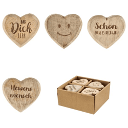 Hand flatterer, heart, 4/s, approx. 6cmD