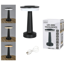LED Tischleuchte Lille, schwarz, USB, ca. 21cmH