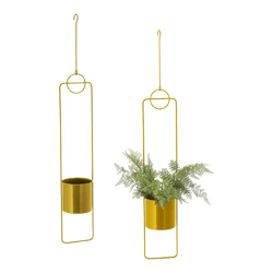 Hanging plant pot, gold, approx. 88 cm high