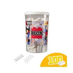 Simba 104118915 - Blox 100 white 8-piece building blocks in a tin (Androni)