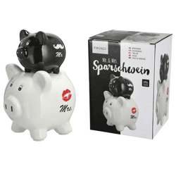 Piggy bank Mr.& Mrs, approx.20cmH