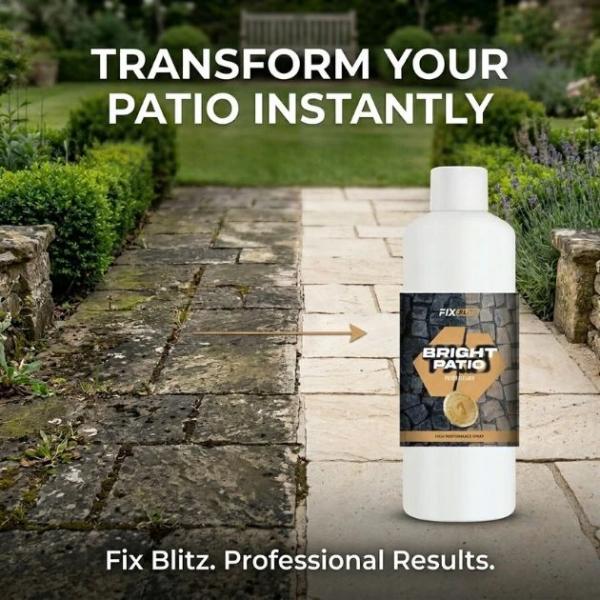 BrightPatio Universal-Steinreiniger 500 ml – Großhandel für Reinigungsmittel für den Außenbereich: Terrassen, Einfahrten und Betonflächen