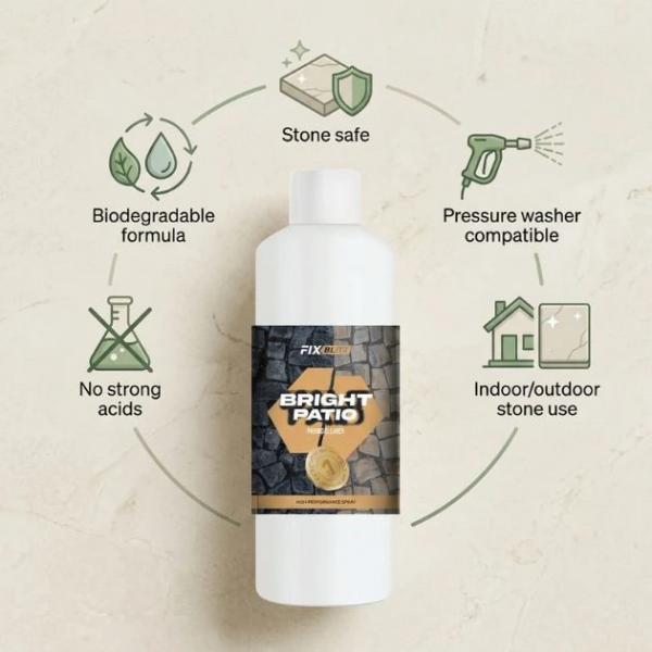 BrightPatio Universal-Steinreiniger 500 ml – Großhandel für Reinigungsmittel für den Außenbereich: Terrassen, Einfahrten und Betonflächen
