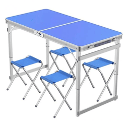 CampMate Klappbarer Aluminium-Campingtisch mit 4 Stühlen | Kompaktes, tragbares Picknick-Set für den Außenbereich | Großhandel für Camping- und Gartenmöbel