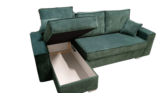 Ecksofa mit Schlaffunktion Cord Couch Sofa 