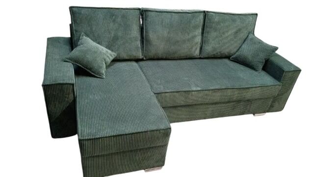 Ecksofa mit Schlaffunktion Cord Couch Sofa 