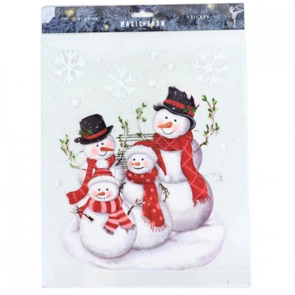 Fensteraufkleber Schneemänner 34,5 cm