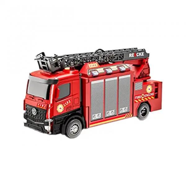 FireFighterz Interaktives Rettungs-Feuerwehrwagen-Set | Löschfahrzeug mit Wassersprühfunktion, um 270° drehbarer Leiter und 6 Mini-Fahrzeugen | Großhandel für Bildungsbedarf