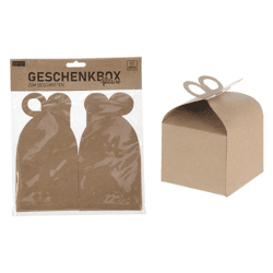Nature gift box for labeling, set of 2 in 9.5x9.5x8cm
