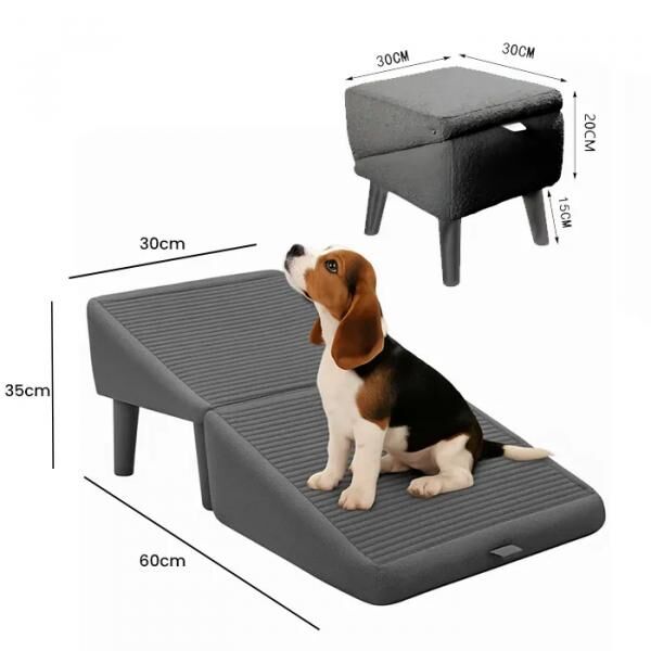 PawStep™ 2-in-1-Klapprampe für Haustiere und Aufbewahrungshocker – Multifunktionale Mobilitätshilfe für Hunde und Katzen
