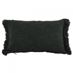 Tiseco Kissen Cotton Slub Solid schwarz 30 x 50 cm