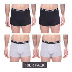10er Pack Pierre Cardin Herren Baumwoll-Boxershorts Unterwäsche R808 Schwarz oder Grau