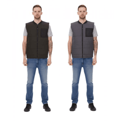 11 PROJECT PURlle Herren Puffer-Weste mit Steppung Lifestyle-Weste 20715253 in Grau und Dunkelgrün