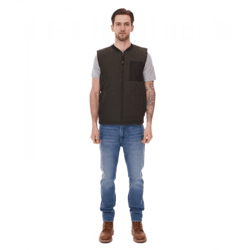 11 PROJECT PURlle Herren Puffer-Weste mit Steppung Lifestyle-Weste 20715253 ME 190509 Dunkelgrün
