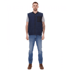 11 PROJECT PURlle Herren Puffer-Weste mit Steppung Lifestyle-Weste 20715253 ME 194024 Dunkelblau