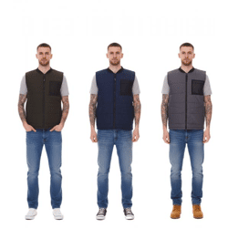 11 PROJECT PURlle Herren Puffer-Weste mit Steppung Lifestyle-Weste 20715253-ME Grau, Dunkelgrün, Dunkelblau oder Schwarz