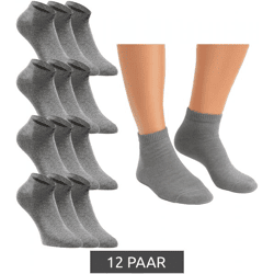 12 Paar JACK & JONES Short Sock Sneaker-Socken Sport-Strümpfe Baumwoll Quarter-Socken 12260511 Grau