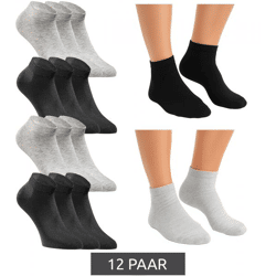 12 Paar JACK & JONES Short Sock Sneaker-Socken Sport-Strümpfe Baumwoll Quarter-Socken 12260511 Schwarz/Grau