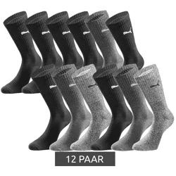 12 Paar PUMA Crew-Socken dickere Business-Strümpfe mit gepolsterten Fußbereich Baumwoll-Socken atmungsaktive Alltags-Socken lange Strümp