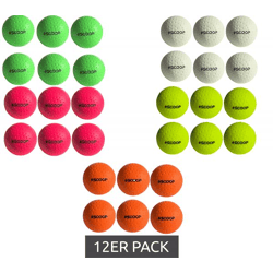 12er Sparpack SCOOP X-Treme Hockey Street-Balls mit Dimple-Design Hockeyball Sport-Ausrüstung Weiß, Grün, Pink, Gelb oder Orange