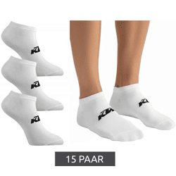 15 Paar KTM Sportsocken Sneaker-Socken mit Logo Baumwoll-Strümpfe Oeko-Tex 100 Zertifiziert KTM/1/SLCX3/BL Weiß