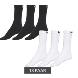 18 Paar hummel Basic Sport-Socken mit Marken-Schriftzug Baumwoll-Strümpfe Alltags-Socken 205603 Weiß oder Schwarz