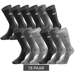 18 Paar PUMA Crew-Socken dickere Business-Strümpfe mit gepolsterten Fußbereich Baumwoll-Socken atmungsaktive Alltags-Socken extra weicher