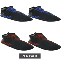 2 Paar airjoy Neopren-Bade-Schuhe mit herausnehmbarer Innensohle Wasser-Schuhe mit farblichen Highlights 7654618 Schwarz/Blau oder Schwarz/